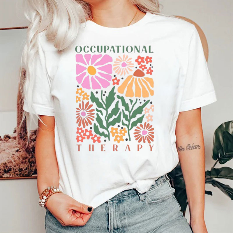 Comfort Colors Floral Occupational Therapy T-Shirt