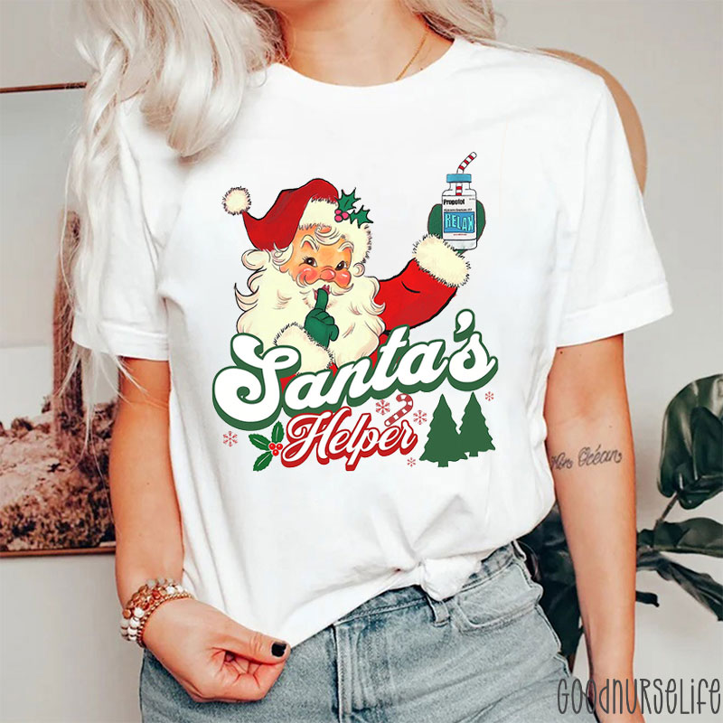 Santa's Helper Relax Nurse T-shirt