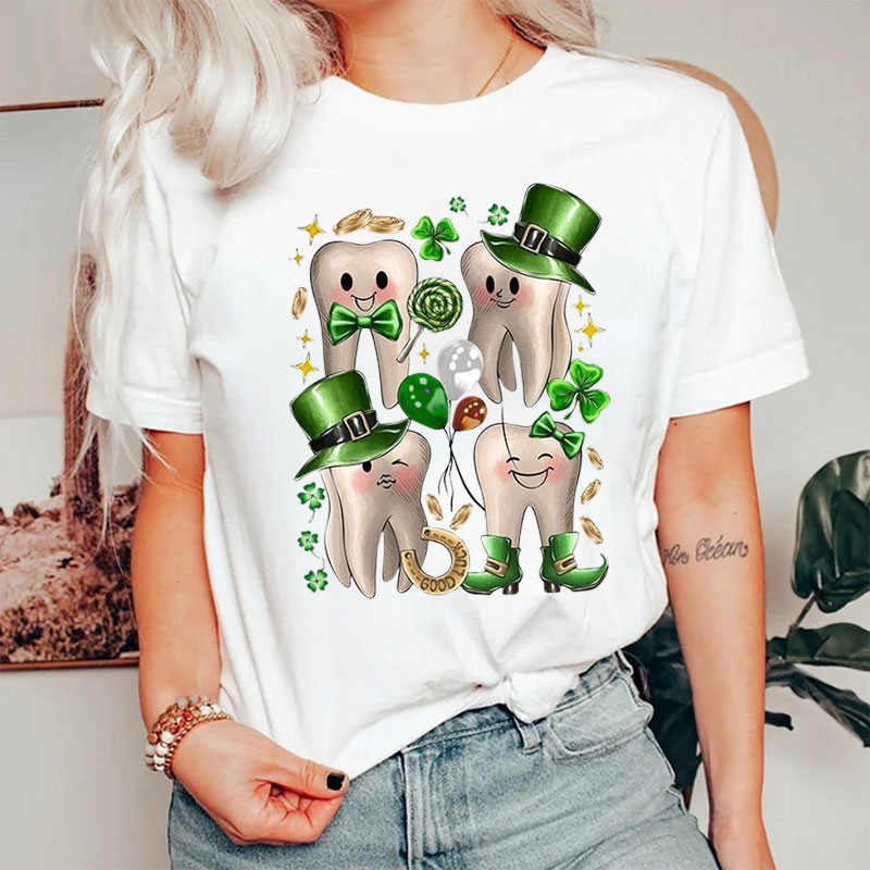 St. Patrick's Day Cute Tooth Dental T-Shirt