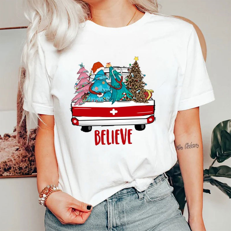Believe Christmas Car Nurse T-Shirt