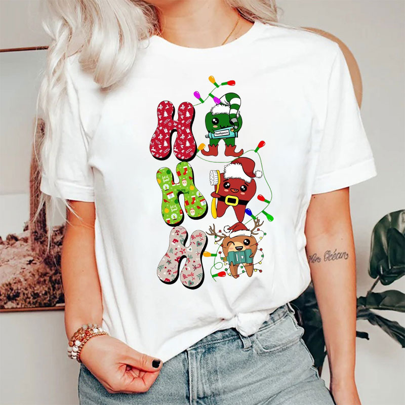 Hahaha Tooth Christmas Nurse T-shirt