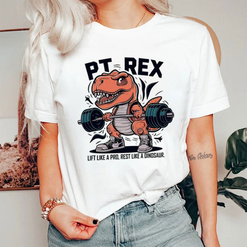 Pt Rex Lift Like A Pro Rest Like A Dinosaur Nurse T-Shirt
