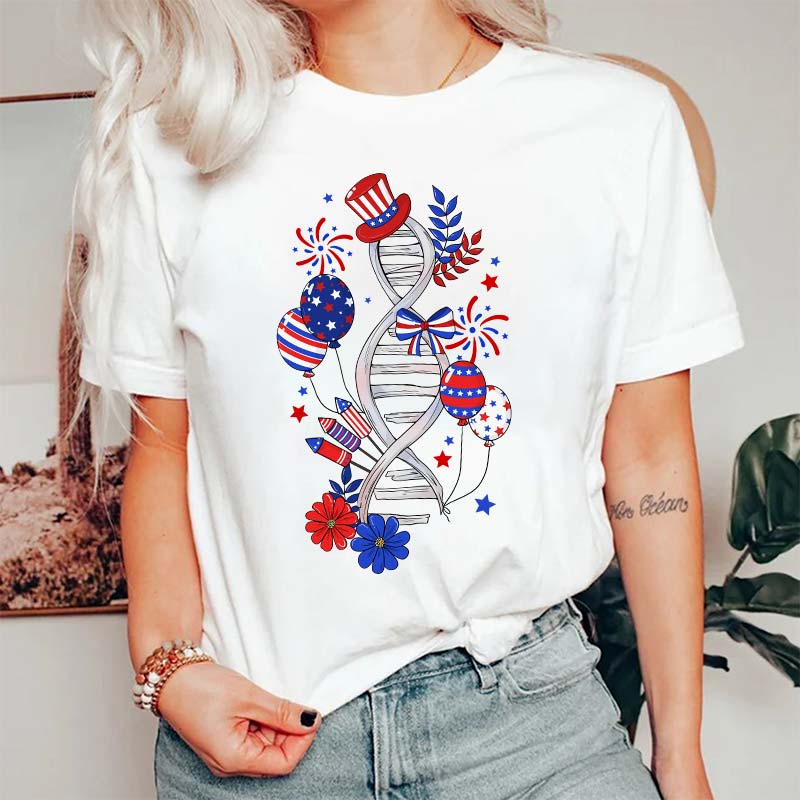 Red And Blue Flag DNA Nurse T-Shirt