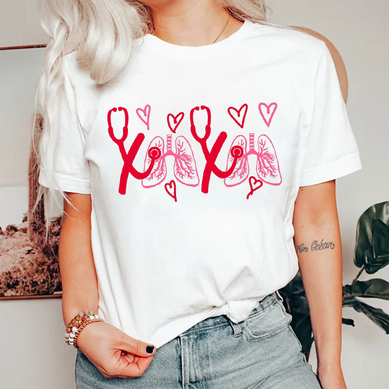 Valentine Respiratory Therapy XOXO Nurse T-Shirt