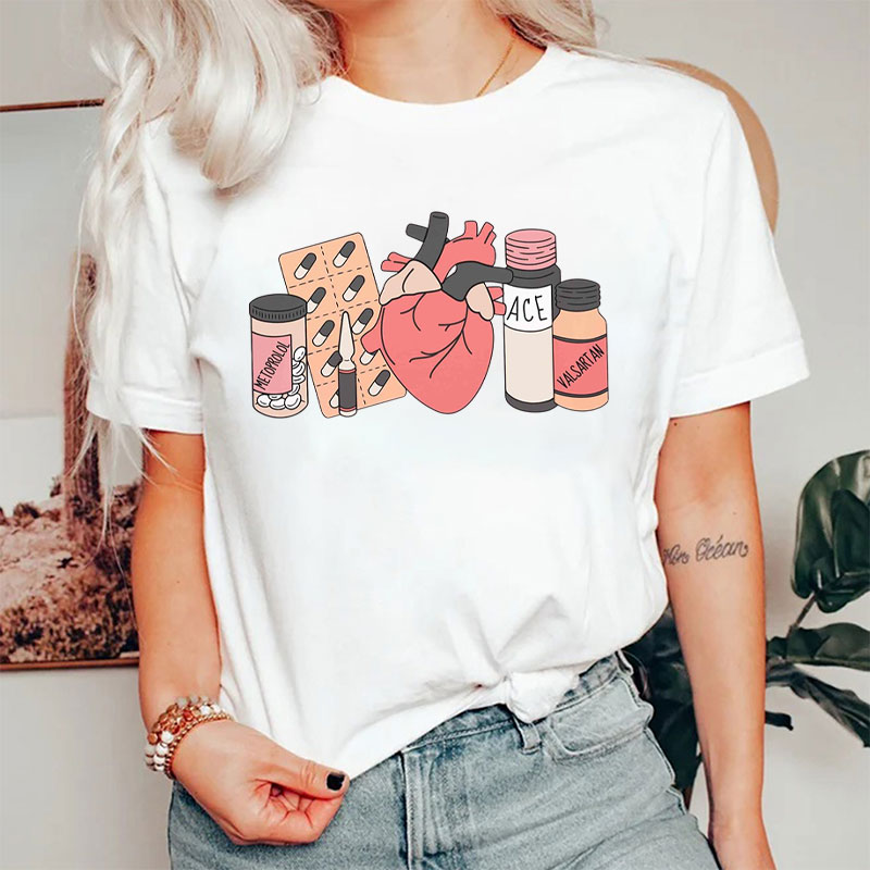 Cardiac Nurse Anatomical Heart Nurse T-Shirt