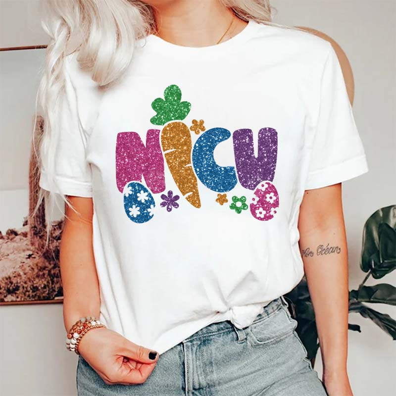 Glitter Easter Nicu Nurse T-Shirt
