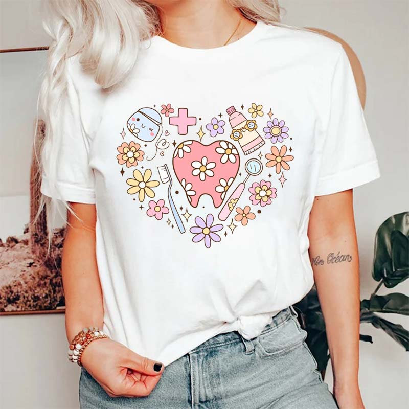 Heart Daisy Teeth T-Shirt