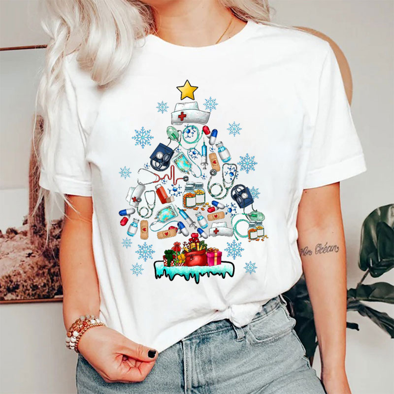 Christmas Tree For A Nurse T-shirt