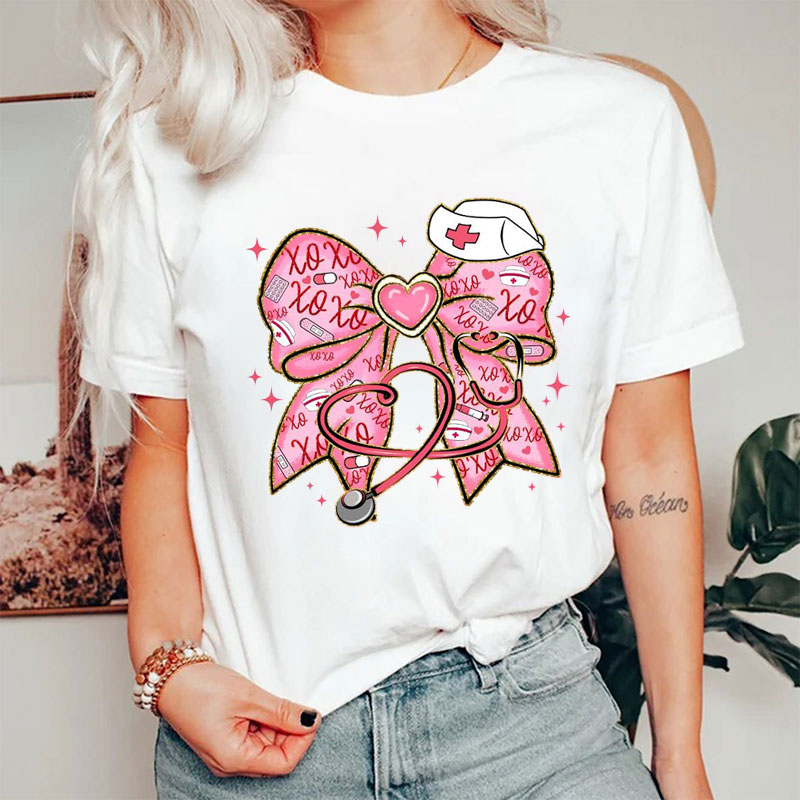 XOXO Bowknot Nurse T-Shirt