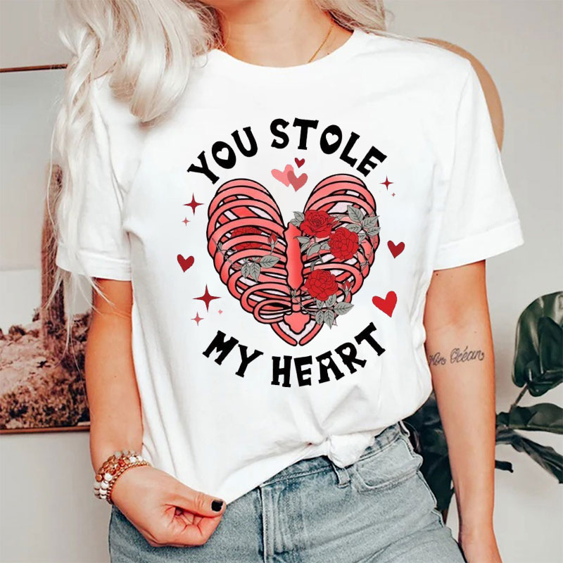 Valentine's Day You Stole My Heart Nurse T-Shirt
