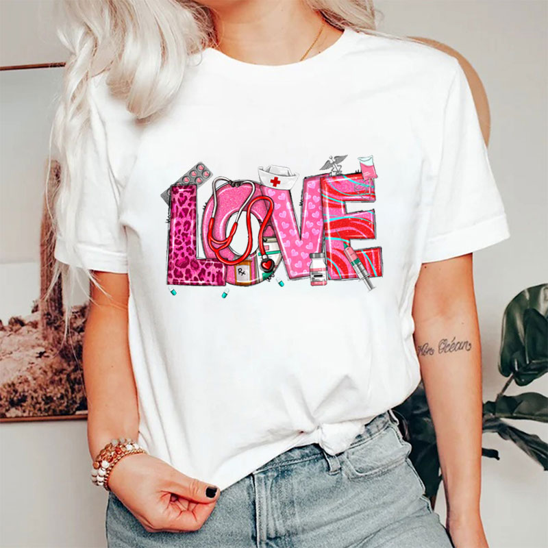 Pink Love Nurse T-Shirt
