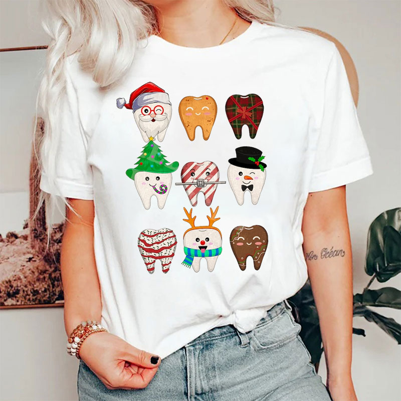 Christmas Teeth Dentist Nurse T-shirt