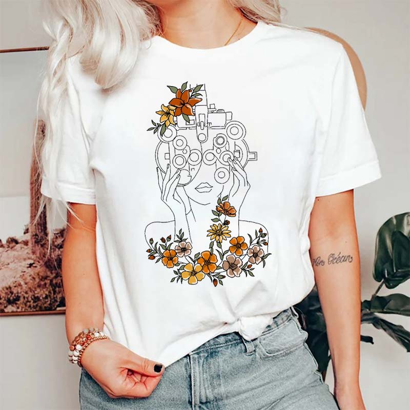 Floral Optometry Nurse T-Shirt