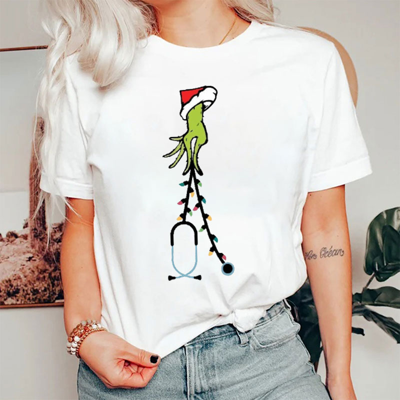 Green Hand And Stethoscope Nurse T-shirt