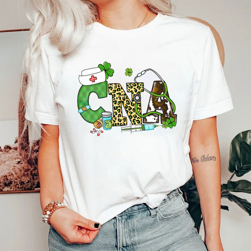 Personalized Shamrock Lucky Nurse T-Shirt