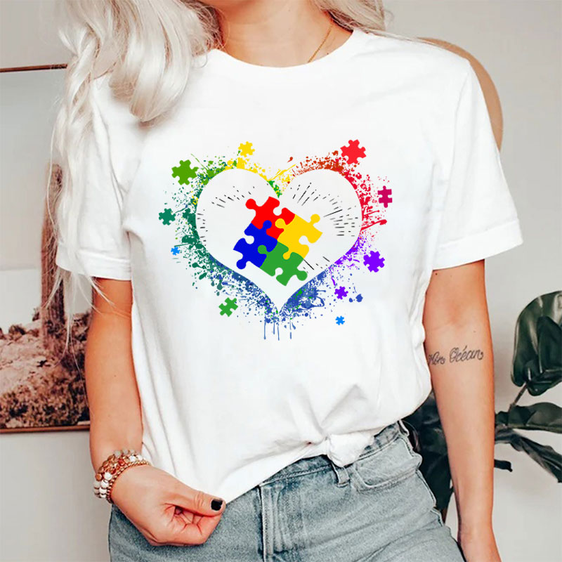 Autism Awareness Love Heart Nurse T-Shirt