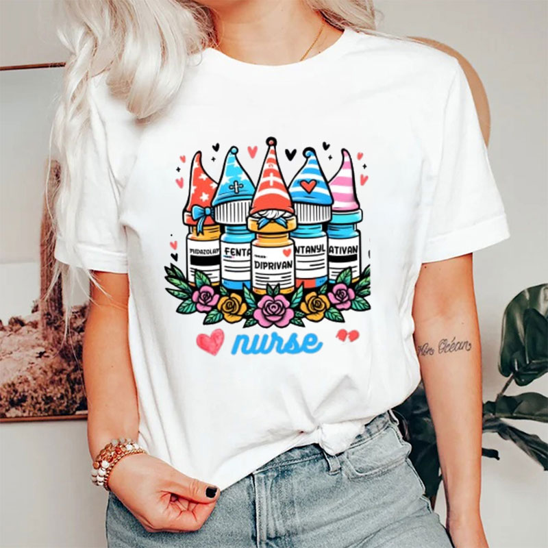 Valentine Nurse Gnome Group Nurse T-Shirt