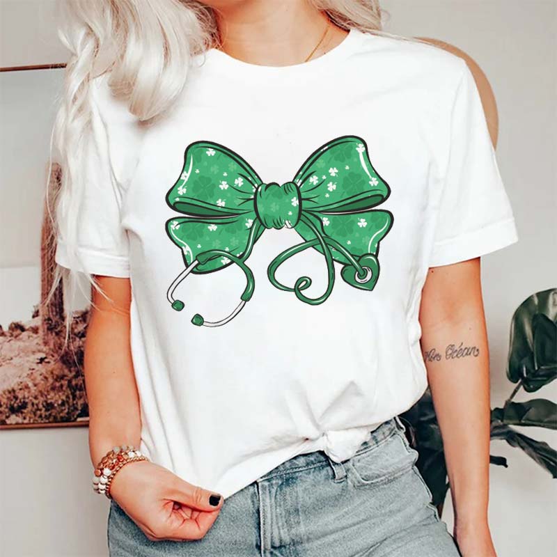 St Patricks Day Coquette Nurse T-Shirt