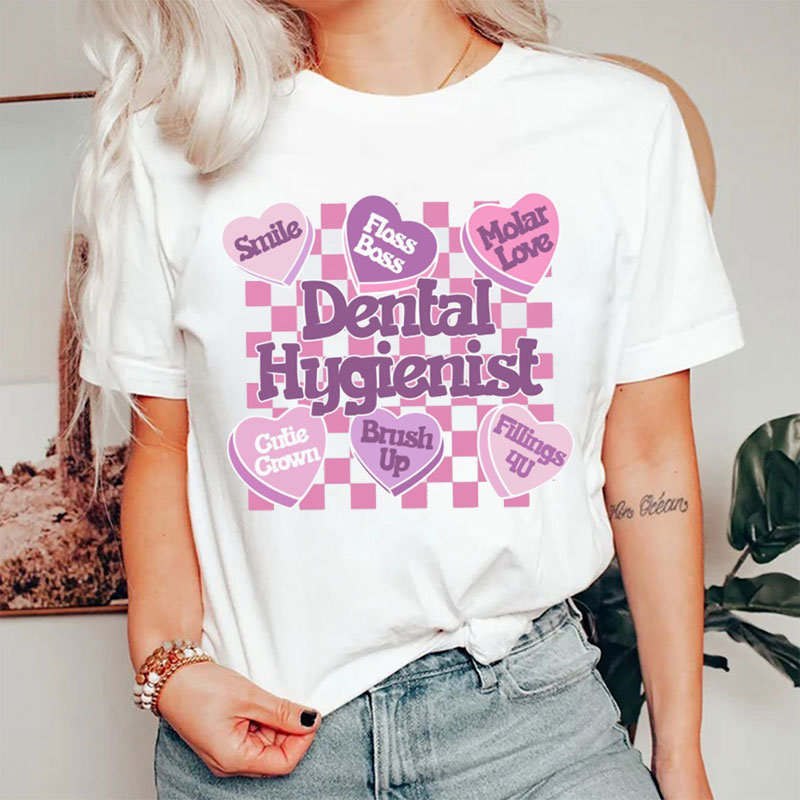 Love Heart Dental Hygienist T-Shirt