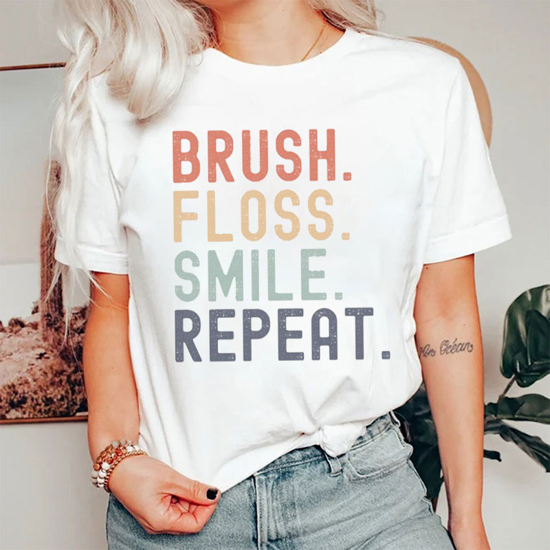 Brush Floss Smile Repeat T-Shirt