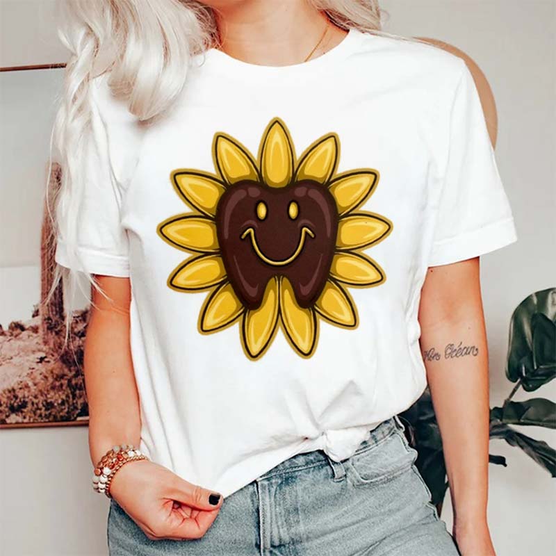 Cute Sunflower Tooth Dental T-Shirt