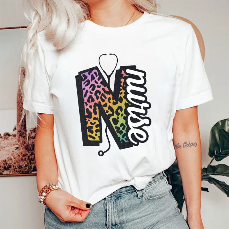 Leopard Print Nurse T-Shirt