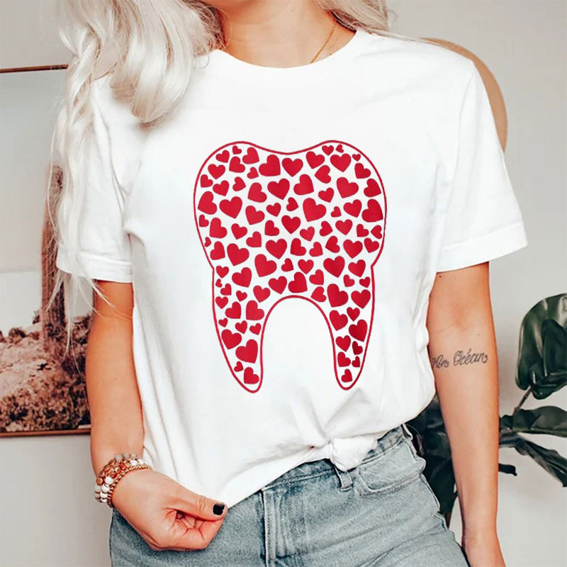 Valentine Heart Big Teeth Nurse T-Shirt