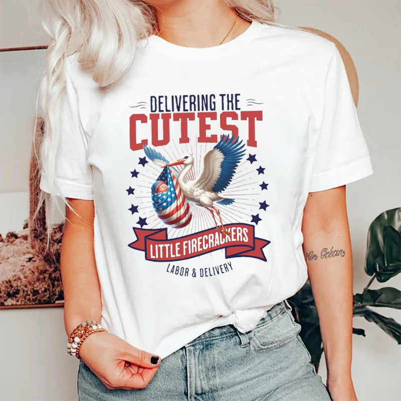 Delivering The Cutest Little Firecrackers Nurse T-shirt