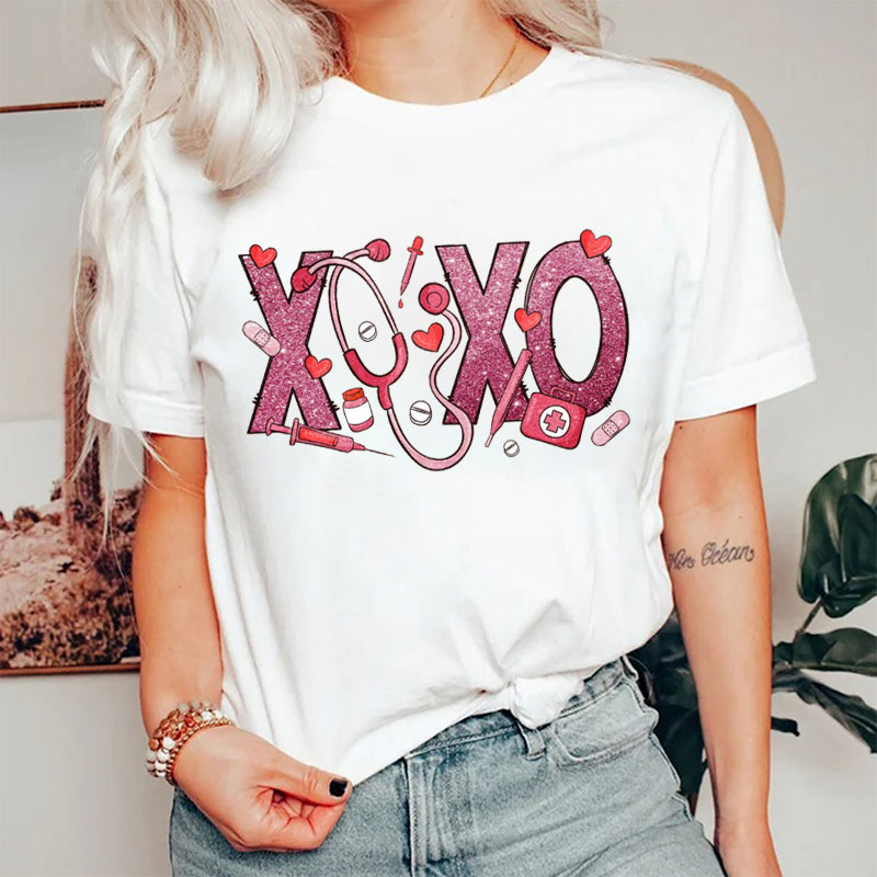 Love In Healthcare XOXO Nurse T-shirt