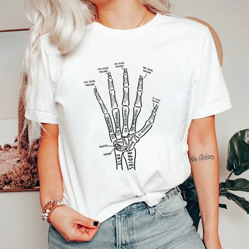Human Hand Bone Diagram Nurse T-Shirt