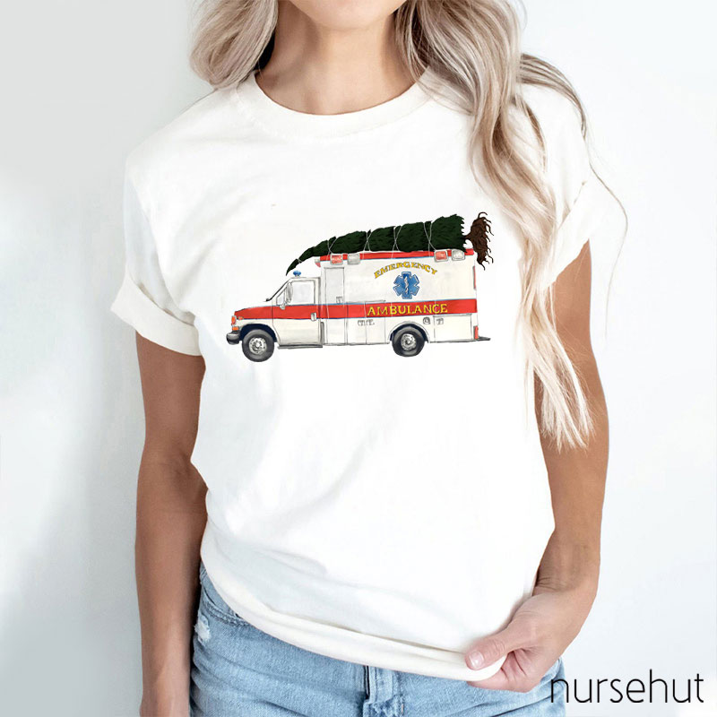 Emergency Transport Christmas Tree Nurse T-Shirt