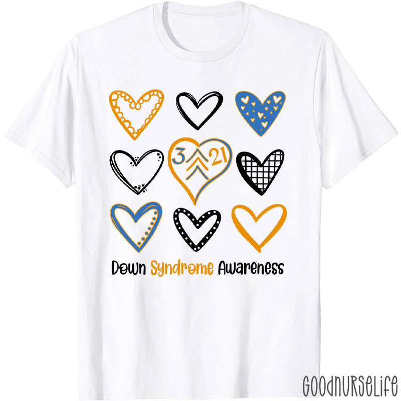 Down Syndrome Awareness Heart Nurse T-Shirt