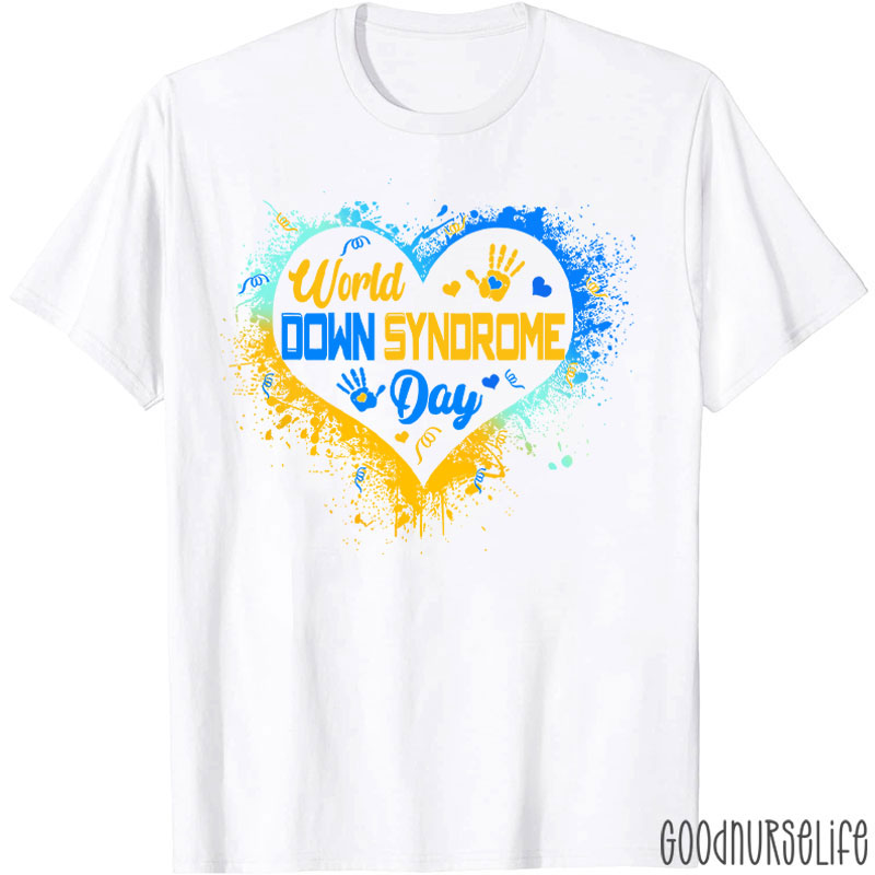 Heart Down Syndrome Day Nurse T-Shirt
