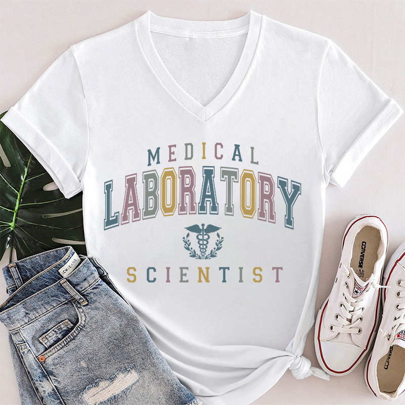 Medical Laboratory Scientist Female V-Neck T-Shirt