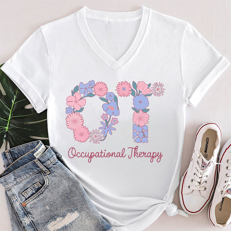 Occupational Therapy OT Female V-Neck T-Shirt