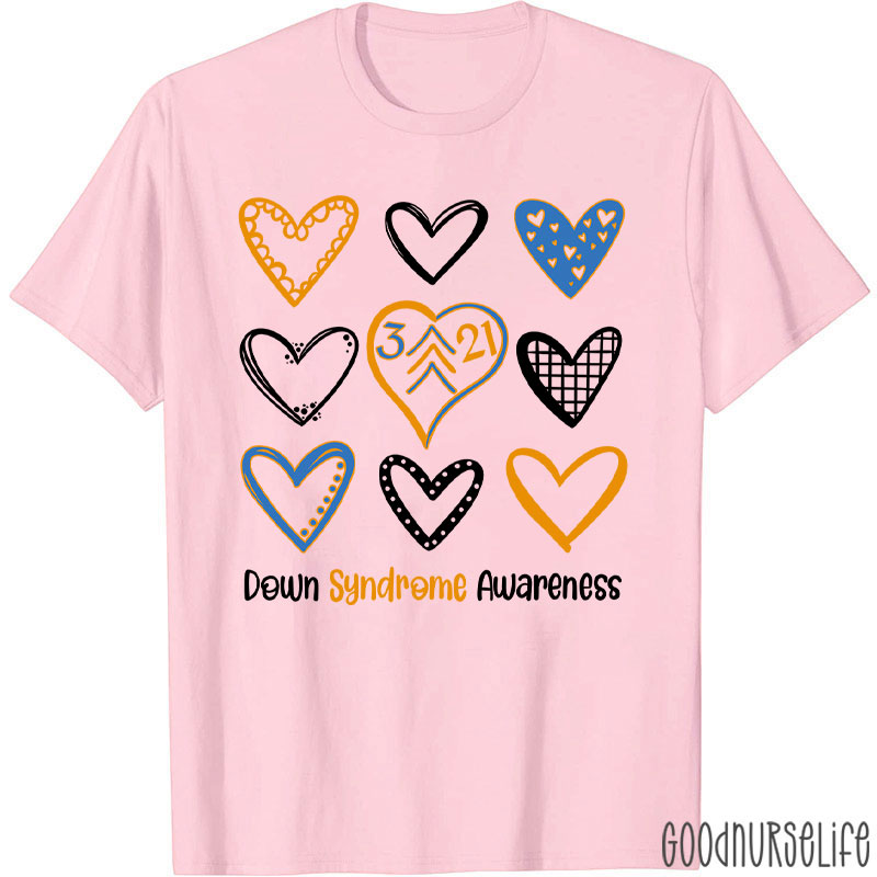 Down Syndrome Awareness Heart Nurse T-Shirt