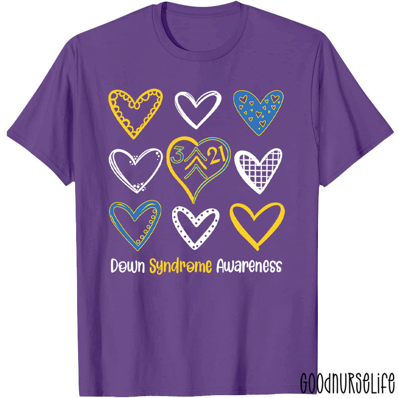 Down Syndrome Awareness Heart Nurse T-Shirt