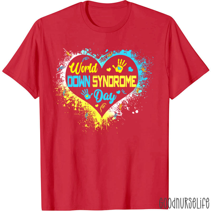 Heart Down Syndrome Day Nurse T-Shirt