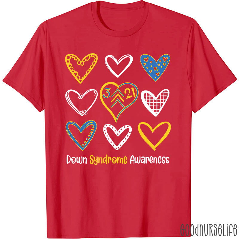 Down Syndrome Awareness Heart Nurse T-Shirt
