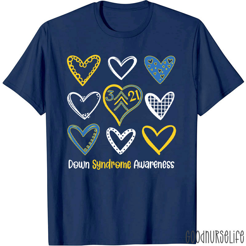 Down Syndrome Awareness Heart Nurse T-Shirt