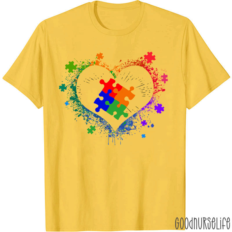 Autism Awareness Love Heart Nurse T-Shirt