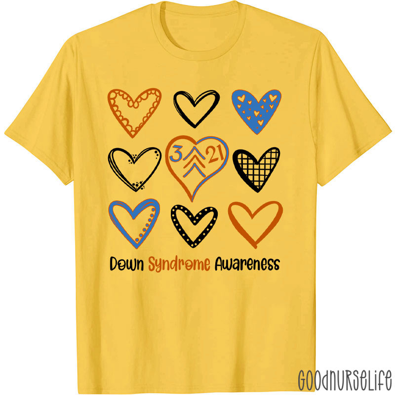 Down Syndrome Awareness Heart Nurse T-Shirt