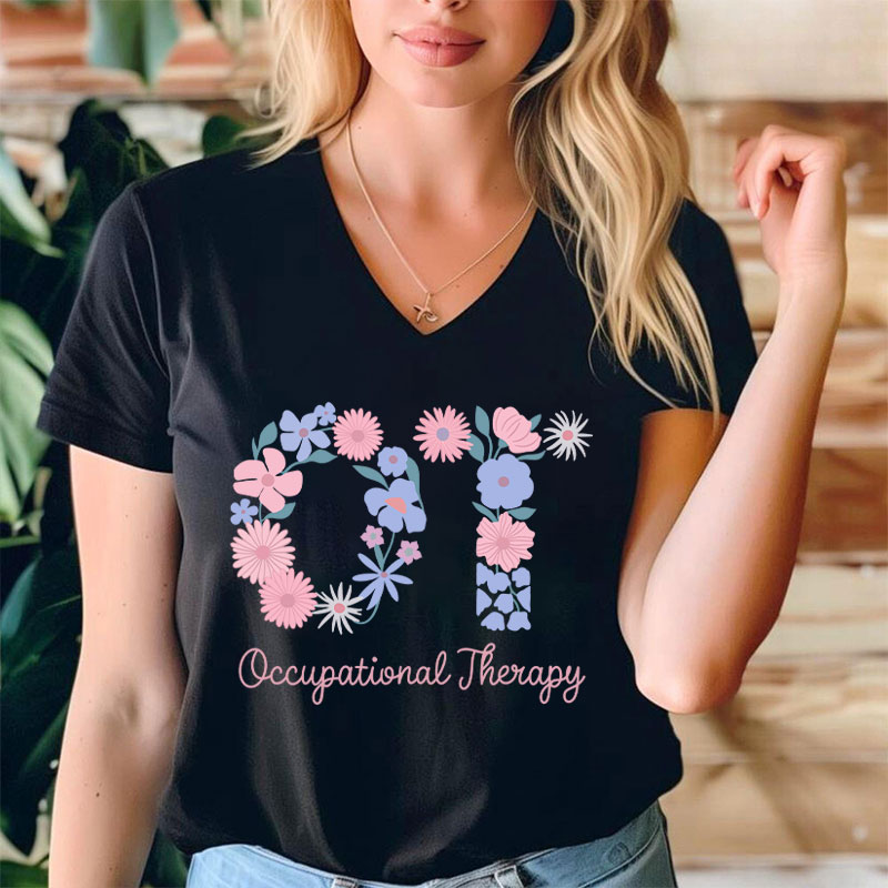 Occupational Therapy OT Female V-Neck T-Shirt