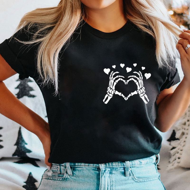Skeleton Hand Heart Nurse T-shirt