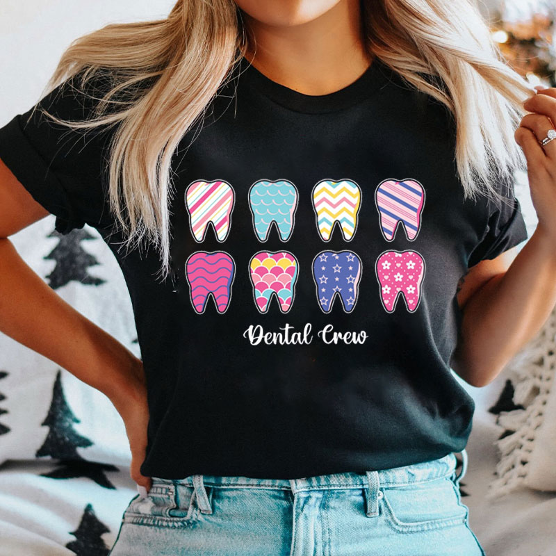 Cute Pattern Teeth Dental Crew Nurse T-shirt