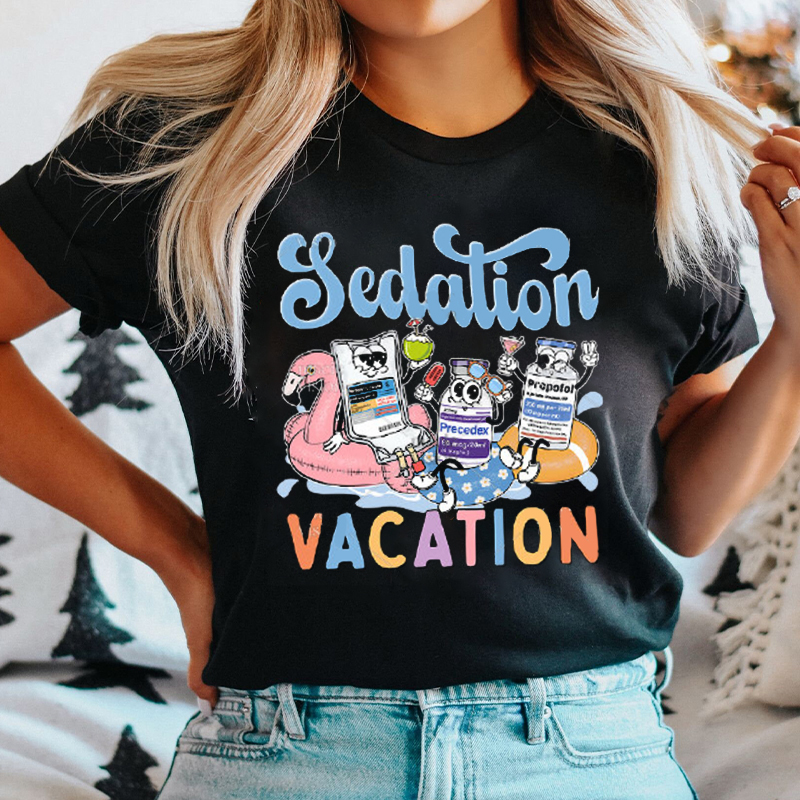 Emergency Medicine Sedation Vacation Nurse T-Shirt