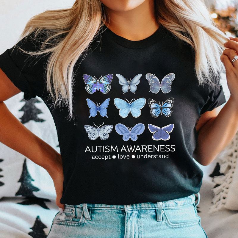 Autism Awareness Butterfly Nurse T-Shirt
