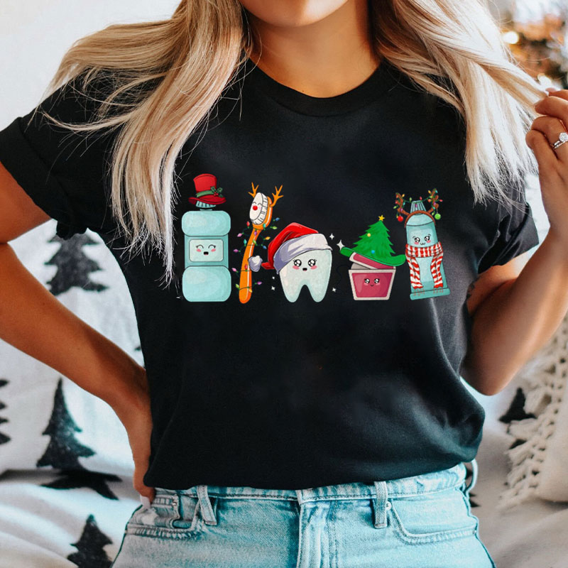 Funny Christmas Teeth Nurse T-shirt