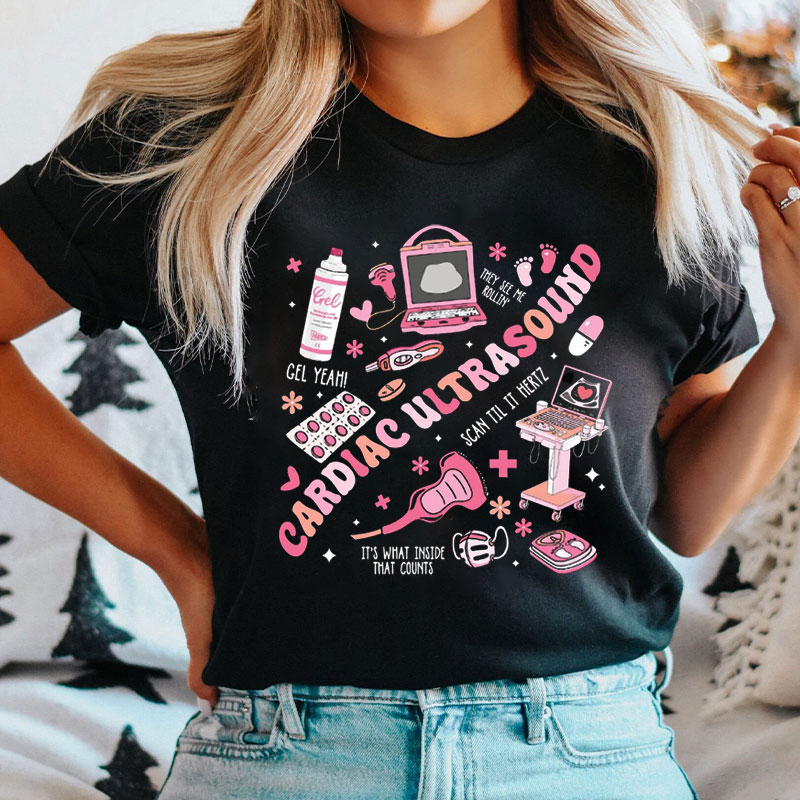 Valentine Cardiac Ultrasound Nurse T-Shirt