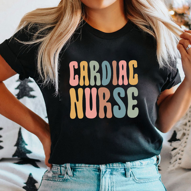 Retro Style Cardiac Nurse T-Shirt